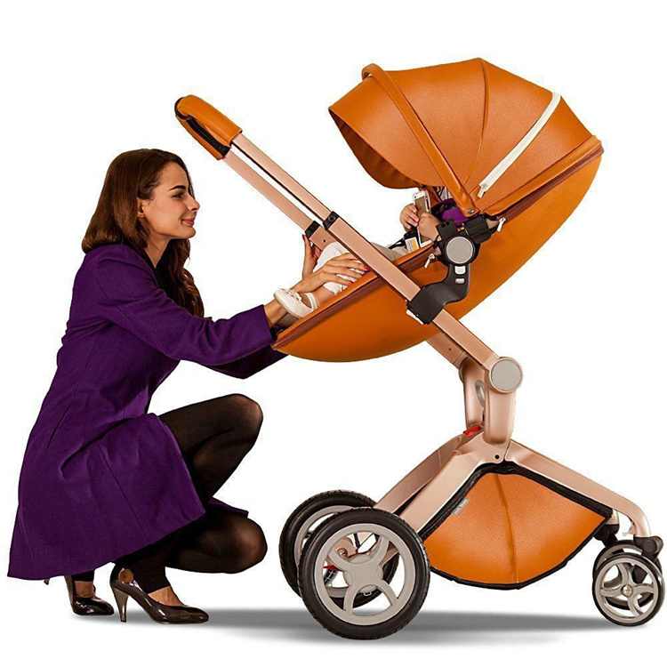 JTCP High -View Mode PU Eggor -Fell -Kinderwagen