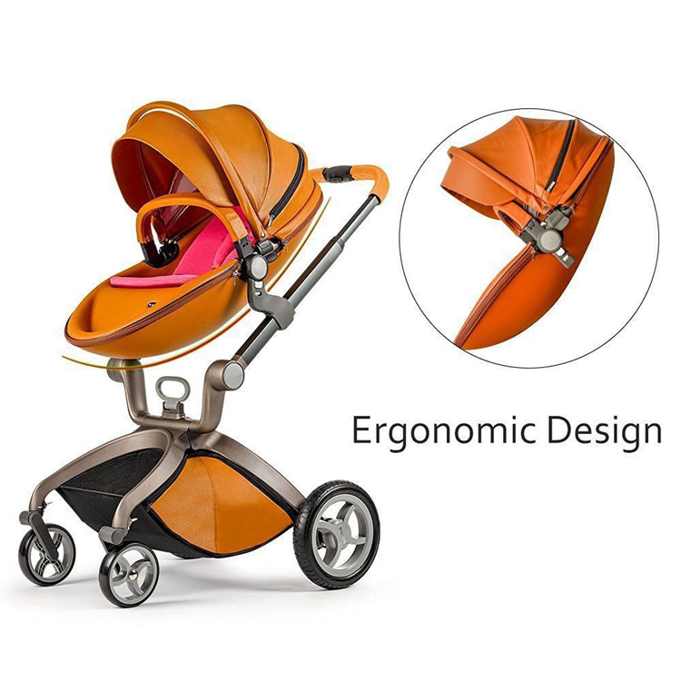 JTCP High -View Mode PU Eggor -Fell -Kinderwagen