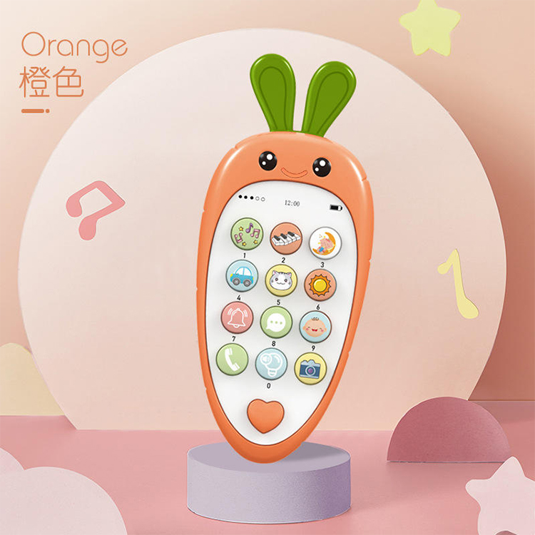 Baby Cartoon Rettich Simulation Handy Spielzeug Kindermusik frühe Bildung Lernspiel zeug
