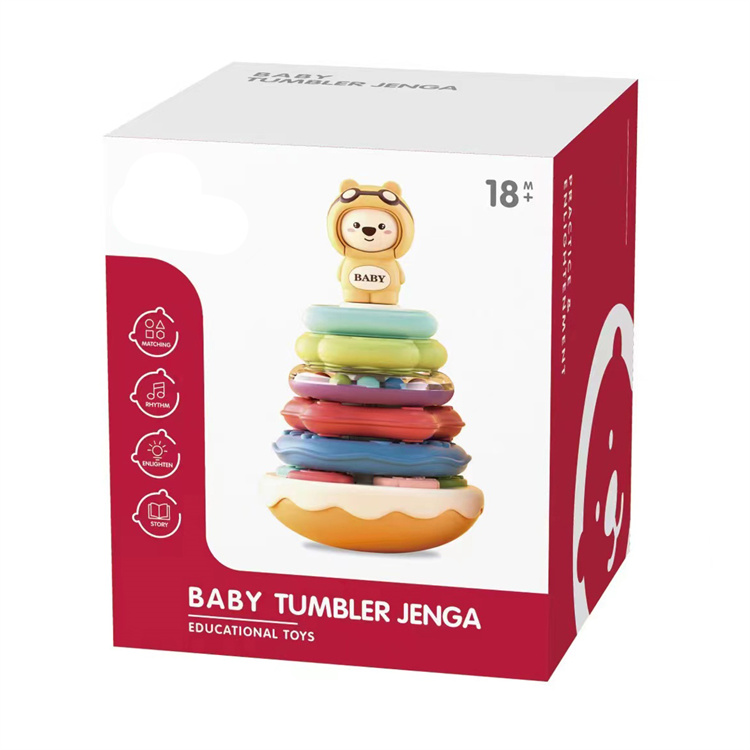 CF Multifunktionale neue Ankunft Kleinkinder Aktivität Musik Tumbler mit bunten Ringe Funktion Kreis Stapelspielzeug