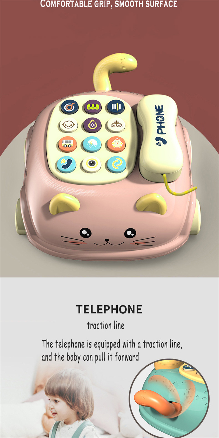 Telefon Auto Spielzeug Kinder Cartoon Multifunktions Zug Linie Katze Telefon niedliche Simulation zweisprachige Geschichte Maschinenspielzeug