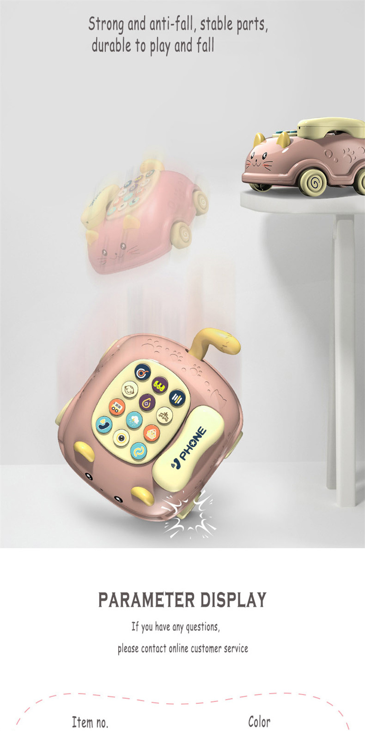 Telefon Auto Spielzeug Kinder Cartoon Multifunktions Zug Linie Katze Telefon niedliche Simulation zweisprachige Geschichte Maschinenspielzeug