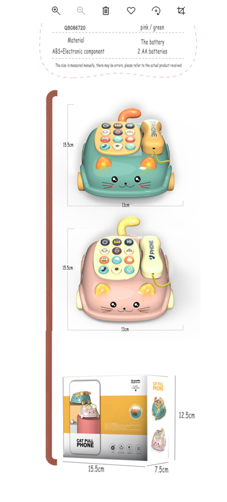 Telefon Auto Spielzeug Kinder Cartoon Multifunktions Zug Linie Katze Telefon niedliche Simulation zweisprachige Geschichte Maschinenspielzeug