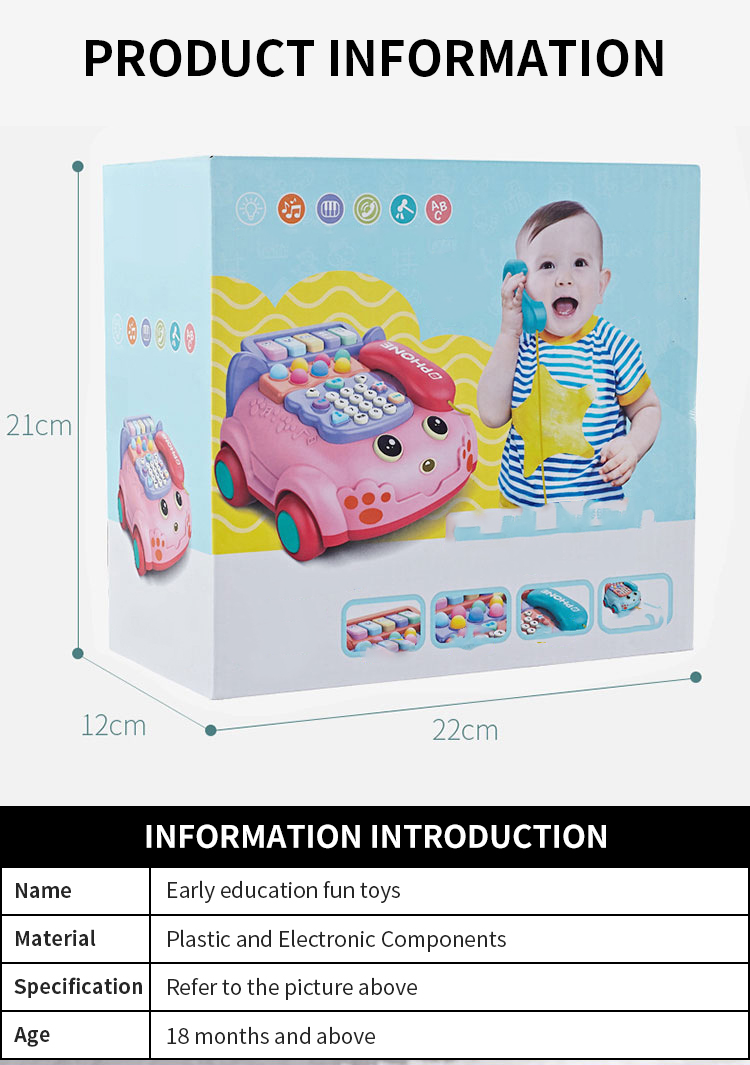 Simulation Baby Telefons pielzeug Kinder Intelligentes musikalisches Telefon Auto Cartoon Early Education Toys