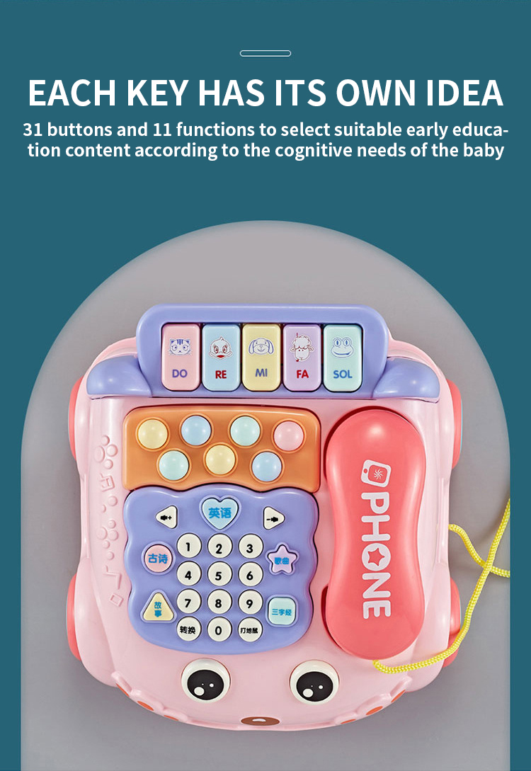 Simulation Baby Telefons pielzeug Kinder Intelligentes musikalisches Telefon Auto Cartoon Early Education Toys