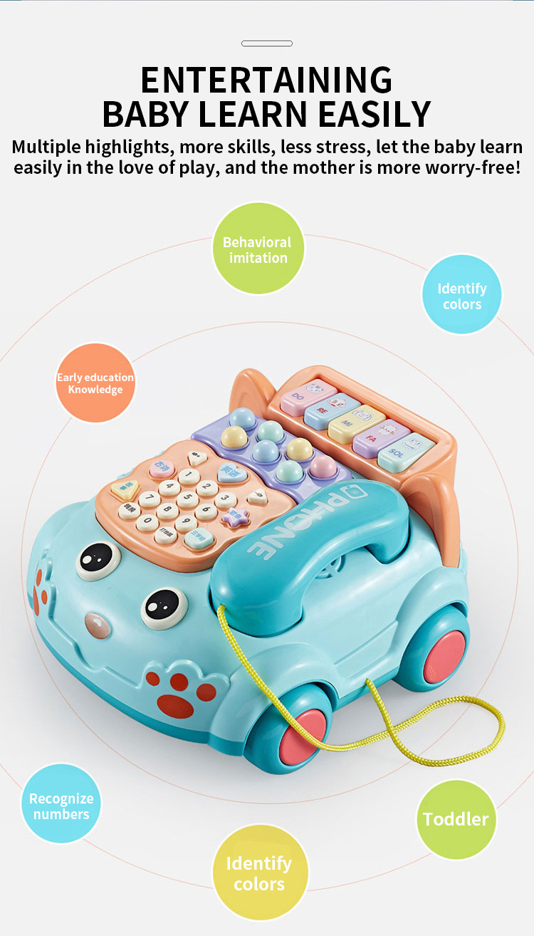 Simulation Baby Telefons pielzeug Kinder Intelligentes musikalisches Telefon Auto Cartoon Early Education Toys