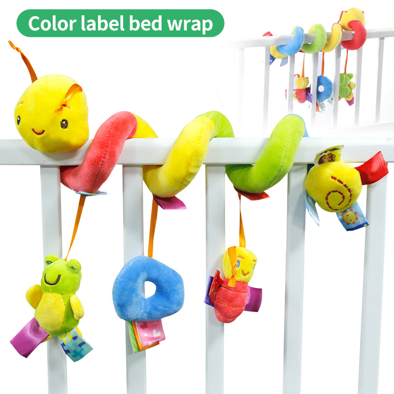 YOUMI Kinderwagen Spielzeug Baby Wurm Krippe Bett um Rassel Glocke Cartoon Insekten Kinderwagen hängen Gefüllte Wrap Spiral Sicherheit Plüschtiere