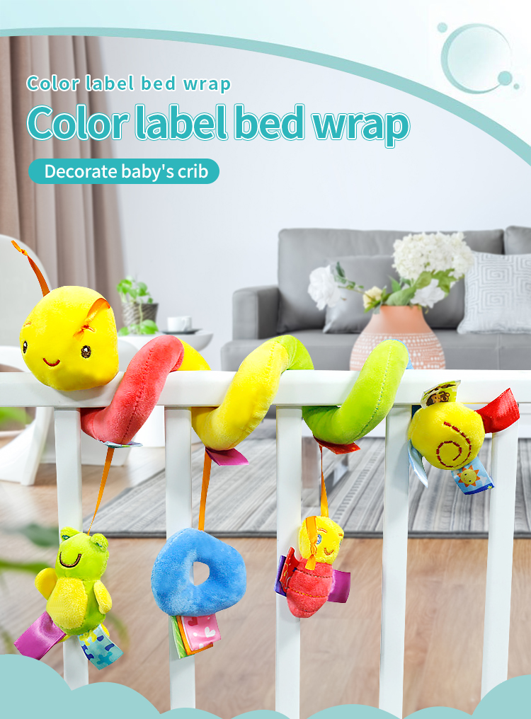 YOUMI Kinderwagen Spielzeug Baby Wurm Krippe Bett um Rassel Glocke Cartoon Insekten Kinderwagen hängen Gefüllte Wrap Spiral Sicherheit Plüschtiere