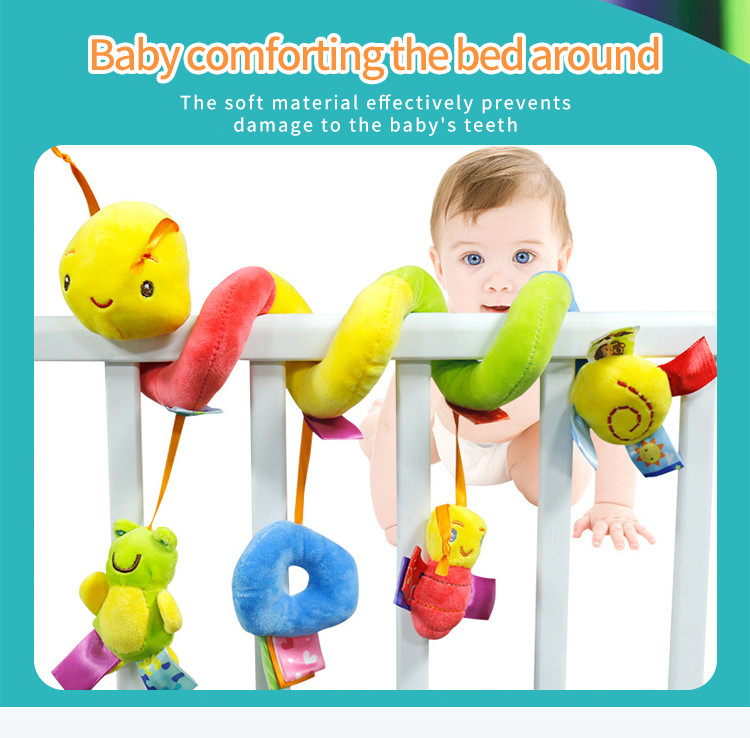 YOUMI Kinderwagen Spielzeug Baby Wurm Krippe Bett um Rassel Glocke Cartoon Insekten Kinderwagen hängen Gefüllte Wrap Spiral Sicherheit Plüschtiere