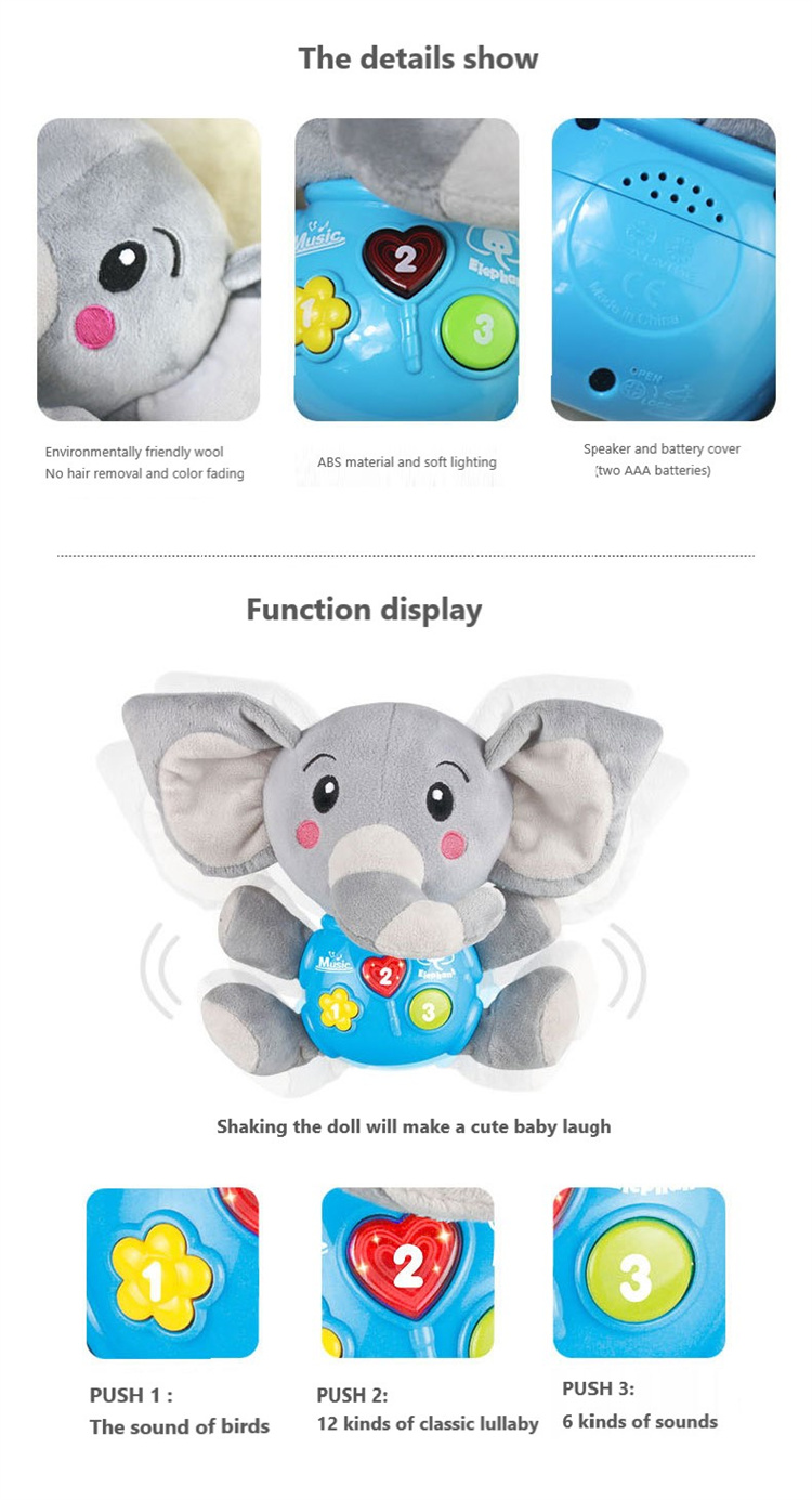 Unisex Baby Komfort Nachtlicht Schnuller Tier puppe Affe Bär Elefant Weiche Plüsch Kuscheltier Tiere Mit Leichter Musik