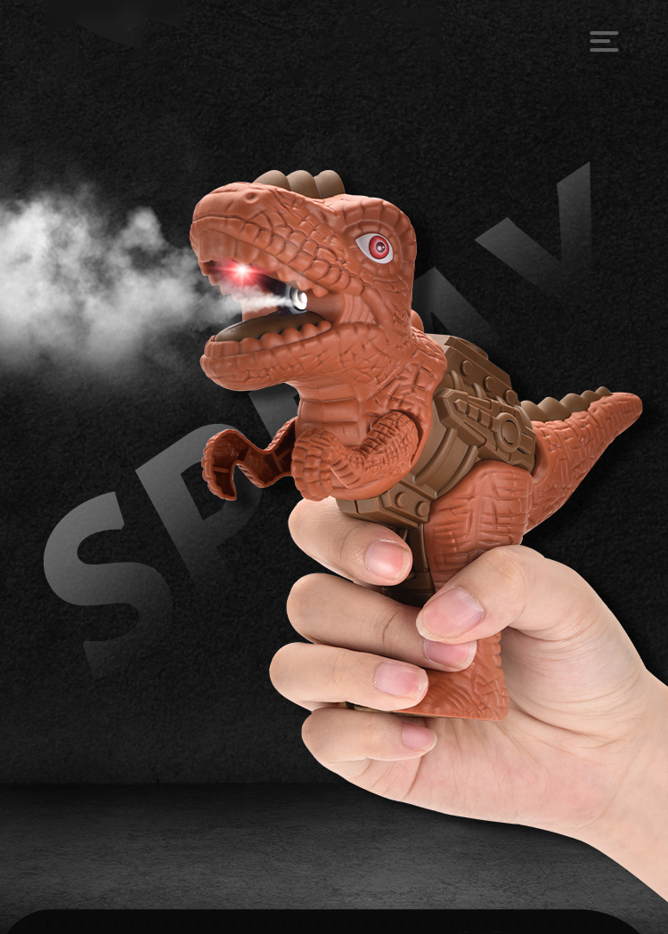 Kunststoff Electric Sound Licht Spray Rauch Dinosaurier Boy Pistole Spielzeug Kinder Dinosaurier Spray Wasser pistole mit Licht und Musik Mini Wasser pistole