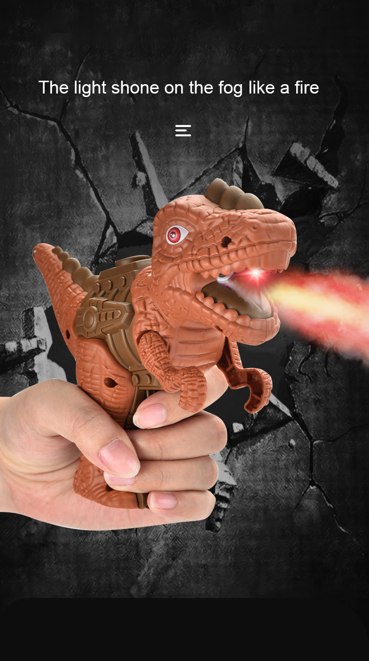 Kunststoff Electric Sound Licht Spray Rauch Dinosaurier Boy Pistole Spielzeug Kinder Dinosaurier Spray Wasser pistole mit Licht und Musik Mini Wasser pistole