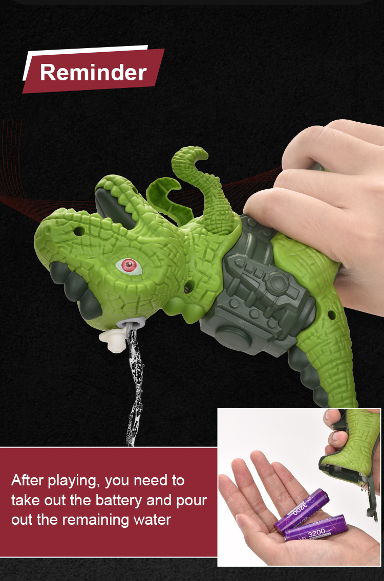 Kunststoff Electric Sound Licht Spray Rauch Dinosaurier Boy Pistole Spielzeug Kinder Dinosaurier Spray Wasser pistole mit Licht und Musik Mini Wasser pistole