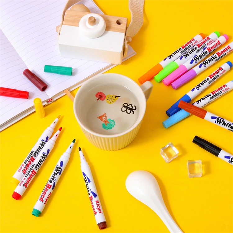 Multifunktions-Text marker Stift Magischer Wasser mal stift 12 Farben mit Keramik löffel