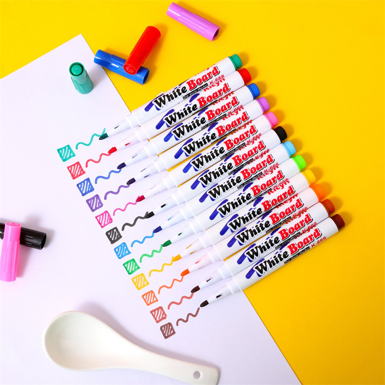 Multifunktions-Text marker Stift Magischer Wasser mal stift 12 Farben mit Keramik löffel
