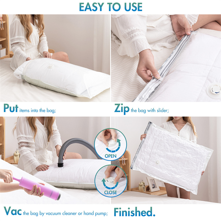 Kleidung und Quilt Transparente Vakuum-Aufbewahrung beutel für Kleidung Kleider schrank Platzsparende Kleidung Vakuum-Aufbewahrung beutel mit Pumpe