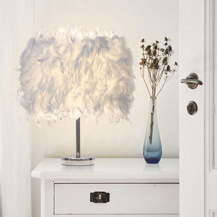 Lampe Modern Home Decoration Veren lamp Tafellamp Hochzeits dekor Personalisieren Schlafzimmer Tisch Feder lampen