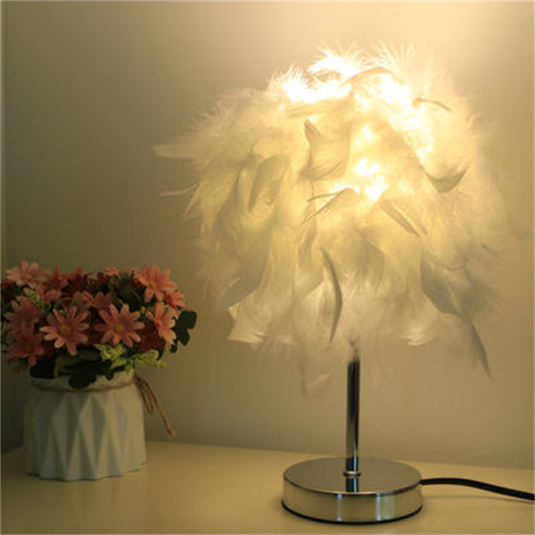 Lampe Modern Home Decoration Veren lamp Tafellamp Hochzeits dekor Personalisieren Schlafzimmer Tisch Feder lampen