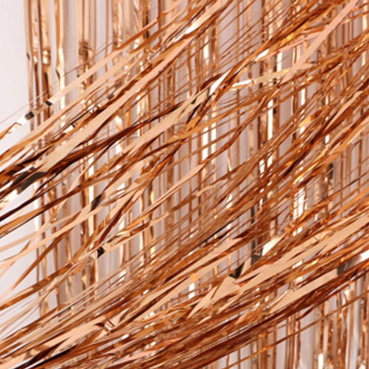 Regen Seide Roségold Geburtstags feier Weihnachts dekoration Regen Seide Vorhang 2 m 3 m Hochzeit Zimmer Hintergrund Wand Bühne