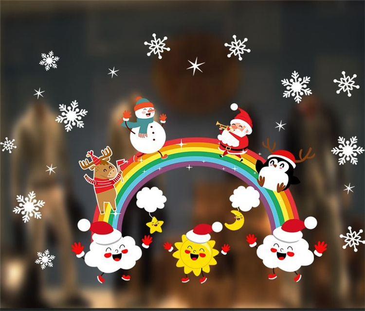 PVC Weihnachtsbaum Wanda UF Kleber Weihnachtsszene Dekoration Fenster statische nicht trockene Kleber heilige Turm Dekoration Aufkleber
