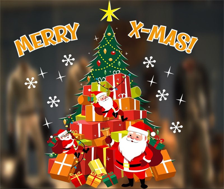 PVC Weihnachtsbaum Wanda UF Kleber Weihnachtsszene Dekoration Fenster statische nicht trockene Kleber heilige Turm Dekoration Aufkleber