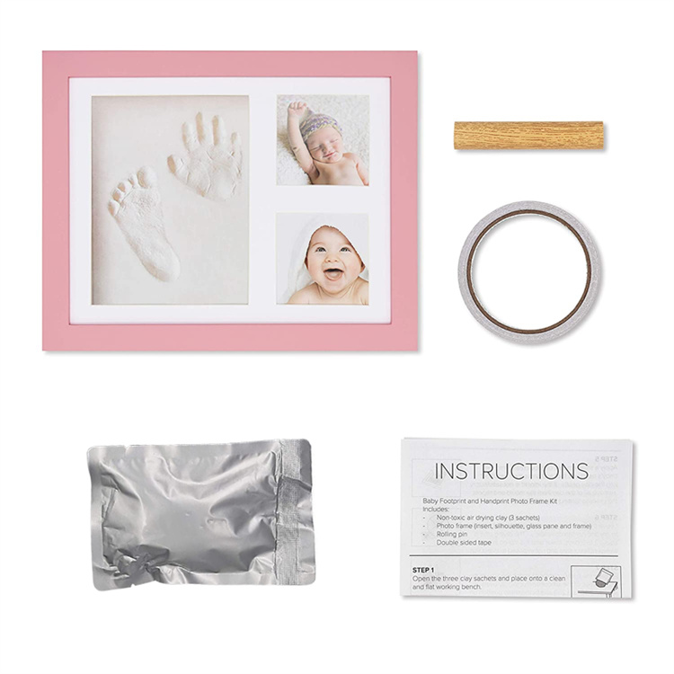 Baby Handabdrücke und Fußabdrücke Erinnerungsfotorahmen