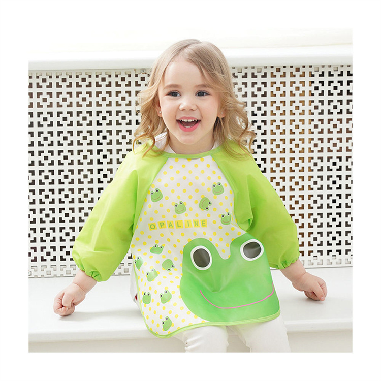 HZ-eco Hz Eco Cartoon Muster Langarm wasserdicht und schmutzabweisend Baby Langarm Lätzchen Abdeckung