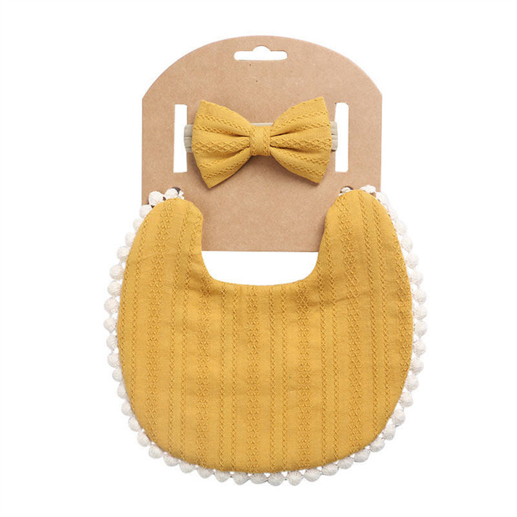 Baby Lätzchen aus reiner Baumwolle mit Haaren und Spitze