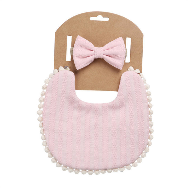 Baby Lätzchen aus reiner Baumwolle mit Haaren und Spitze
