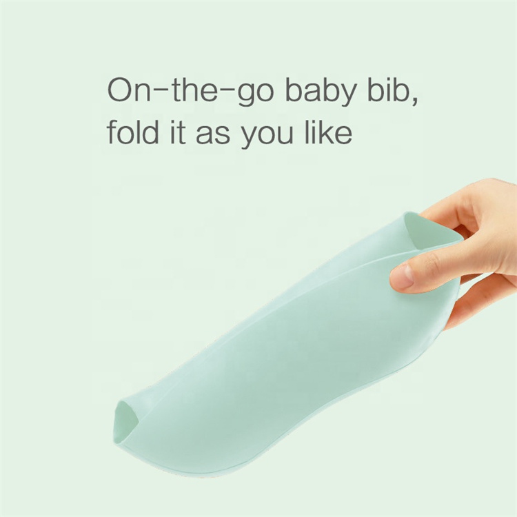 Solide Farbe wasserdicht und öldicht Baby Silikon Lätzchen
