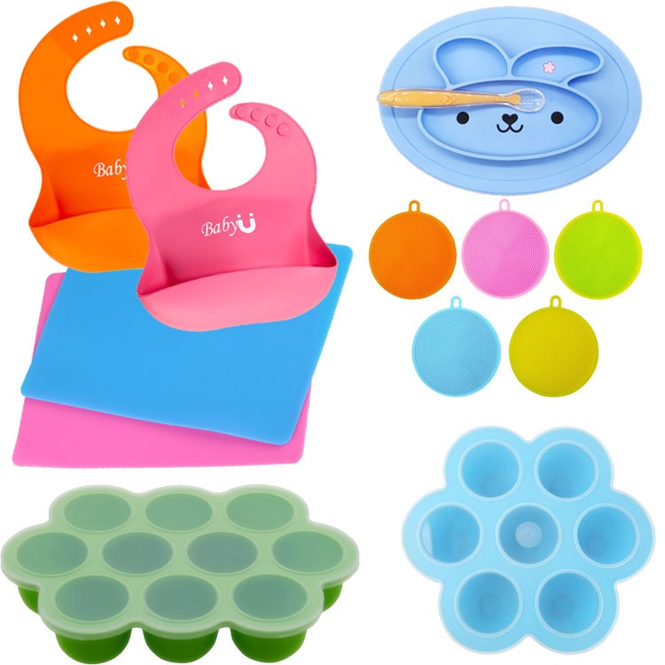 Bellelibre Tiermuster wasserdicht und öldicht Baby Silikon Lätzchen