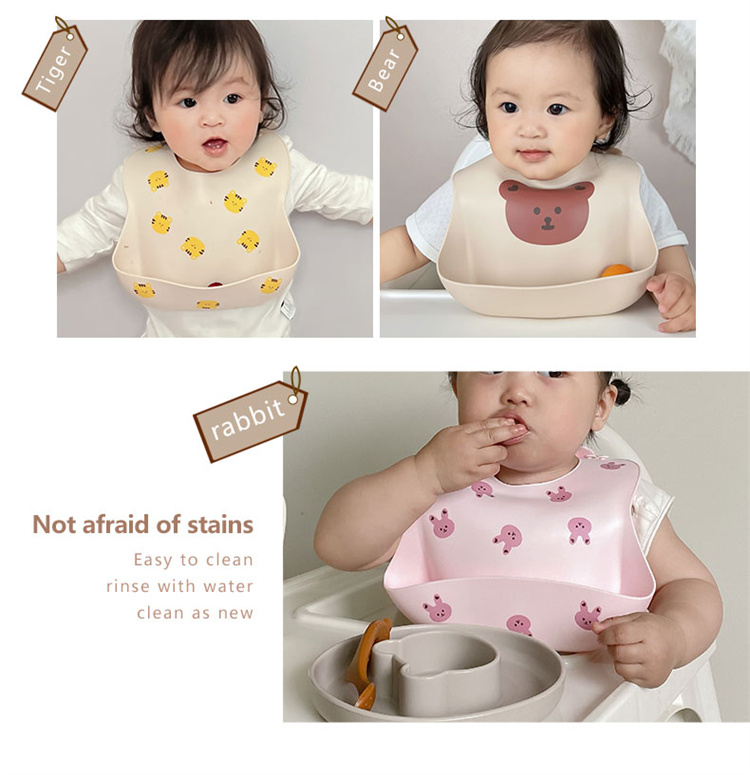 KAMIMI Verstellbare wasserdichte Baby Silikon Lätzchen