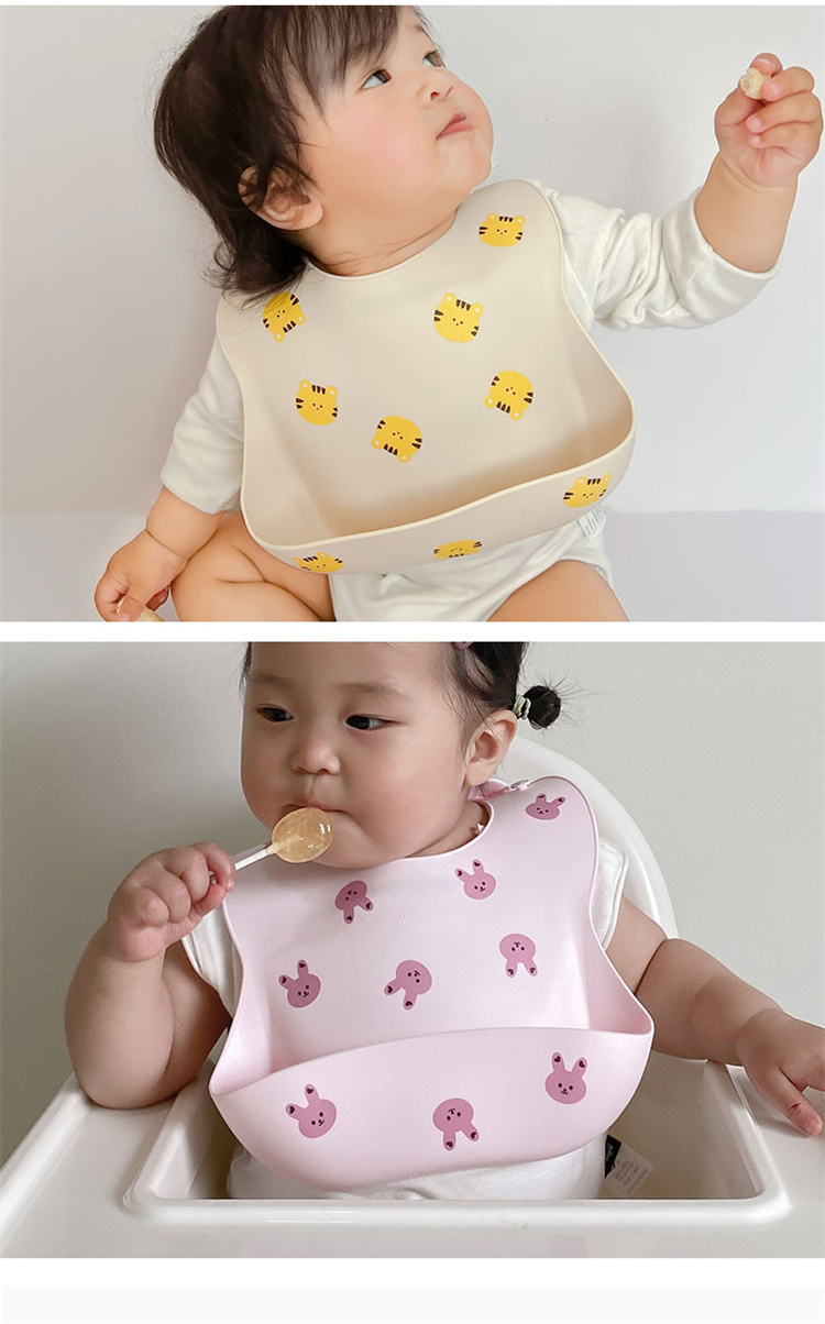 KAMIMI Verstellbare wasserdichte Baby Silikon Lätzchen