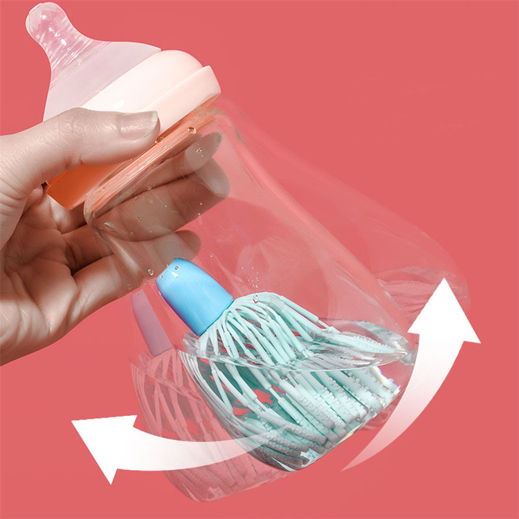 Outdoor tragbare Silikon Flasche Nippel Reinigungsbürste Set