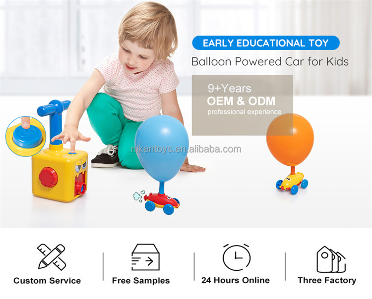 Aerodynamischer Ballon Blasen Auto Baby Spielzeug Set