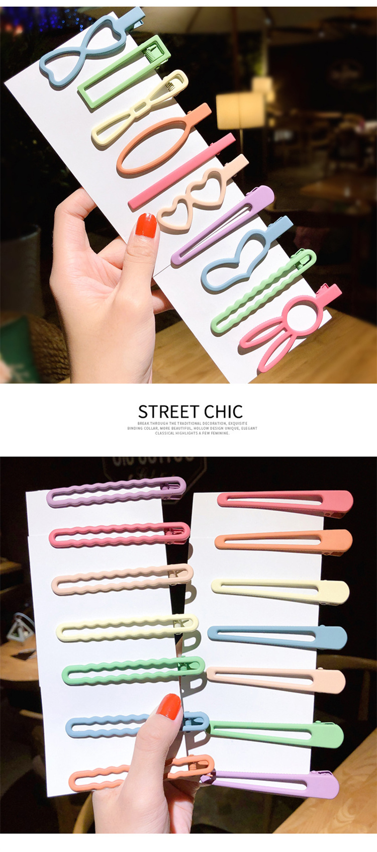 Hbao Schöne mattierte hohle Haarspange Seitenclip