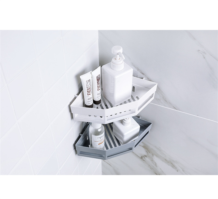 [3 Pakete] traceless Wand montierte dreieckige Aufbewahrungsregal im Badezimmer