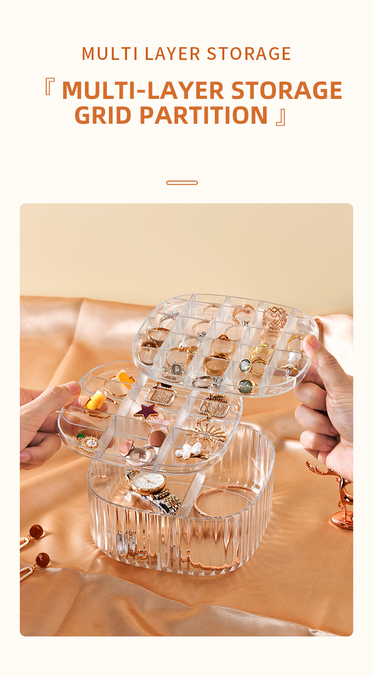 JOYBOS Anti Oxidation Drei-Schicht Schmuck Aufbewahrungsbox
