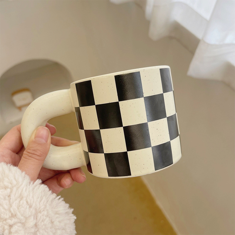 Schachbrett Keramik Kaffee Tasse Fett Tasse