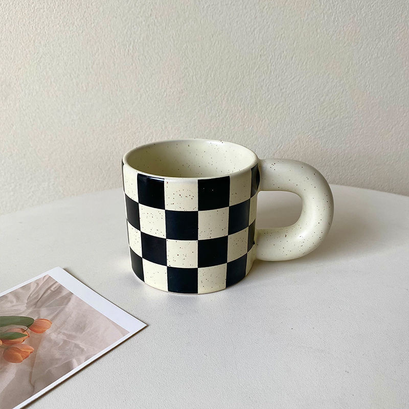 Schachbrett Keramik Kaffee Tasse Fett Tasse