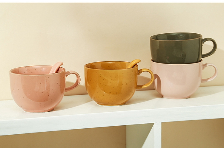 Große Kapazität Keramik Tasse Frühstück Tasse Haferflocken Schüssel