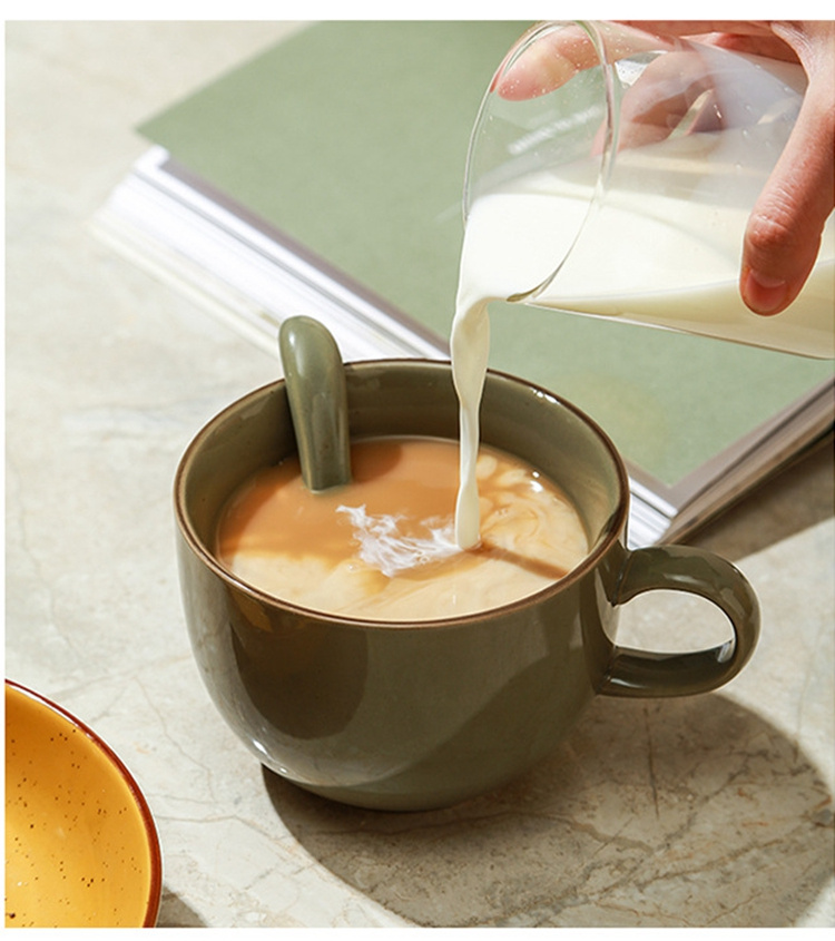 Große Kapazität Keramik Tasse Frühstück Tasse Haferflocken Schüssel