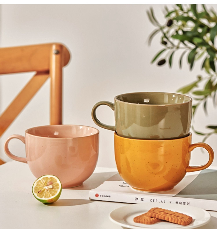 Große Kapazität Keramik Tasse Frühstück Tasse Haferflocken Schüssel