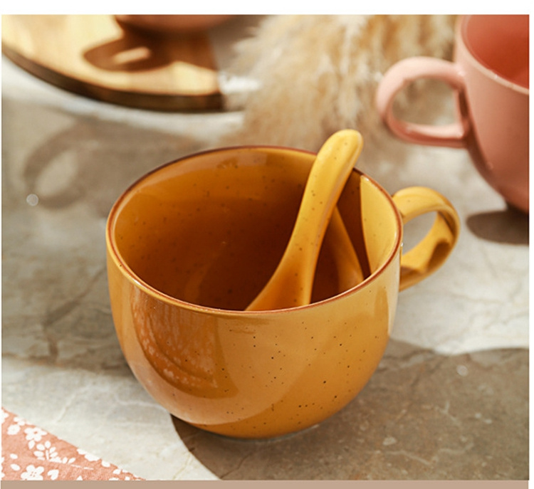 Große Kapazität Keramik Tasse Frühstück Tasse Haferflocken Schüssel
