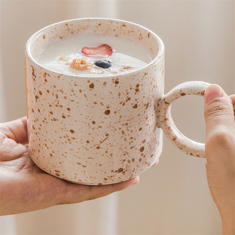 Splash Art Keramik Nordic Kaffeetasse mit großem Ohrgriff