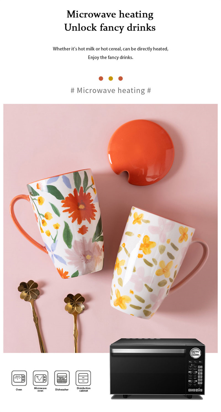 Blumenmuster farbige Glasur Wasser Tasse
