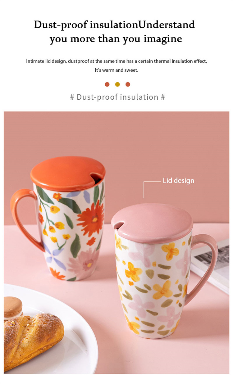Blumenmuster farbige Glasur Wasser Tasse
