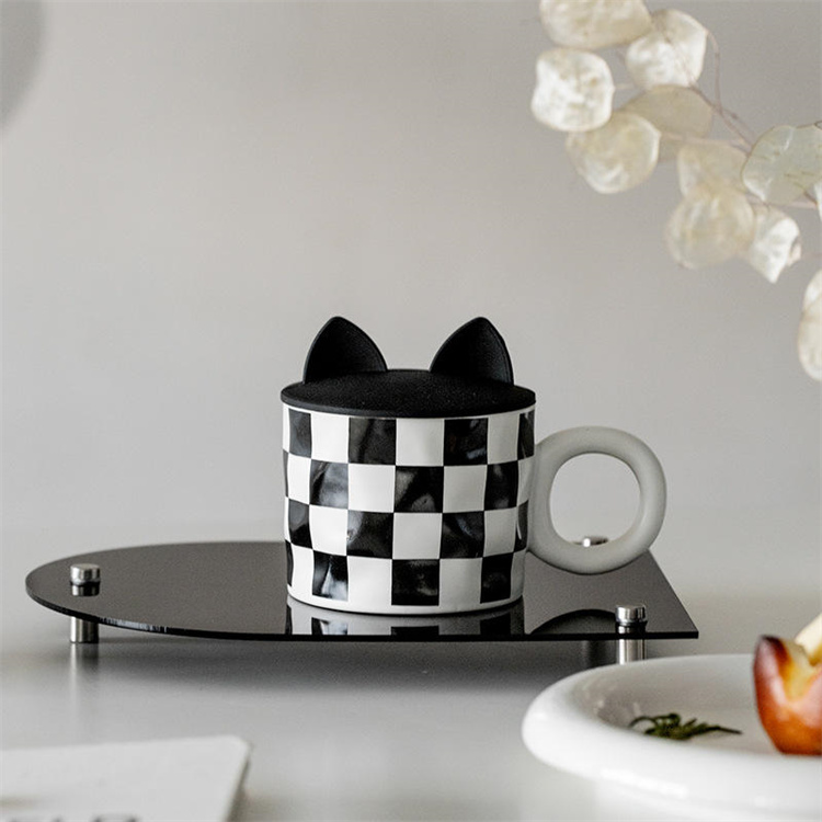 Große Kapazität Tasse und Kaffeetasse mit Katze Ohrdeckel