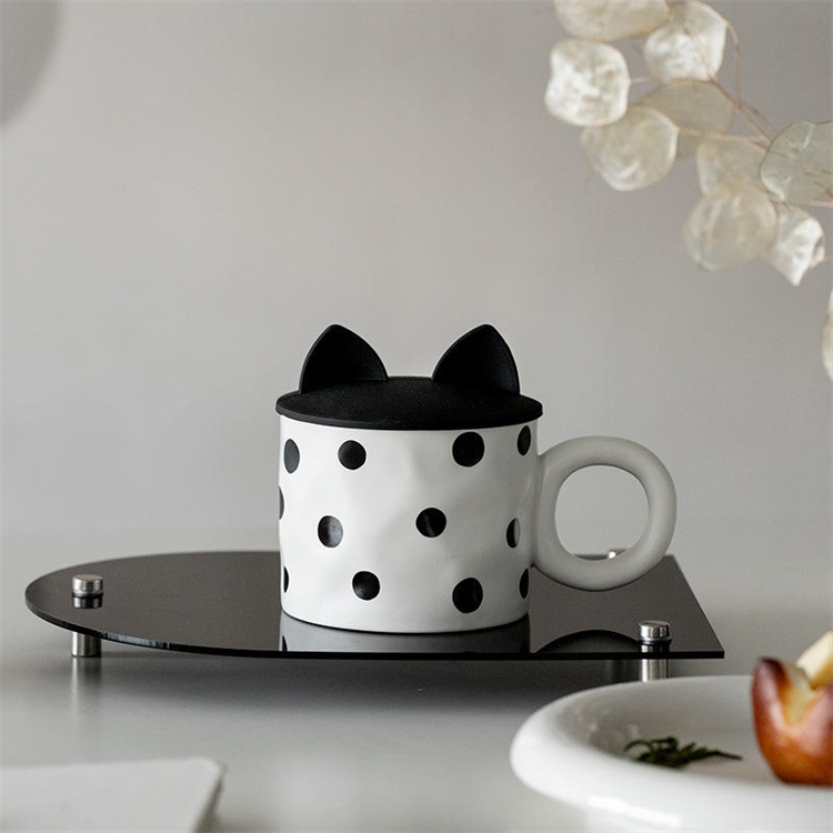 Große Kapazität Tasse und Kaffeetasse mit Katze Ohrdeckel