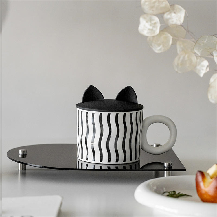 Große Kapazität Tasse und Kaffeetasse mit Katze Ohrdeckel